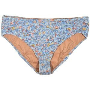 J Crew Size 3X Floral‎ Bikini Bottoms High Waist Swimsuit Blue Peach